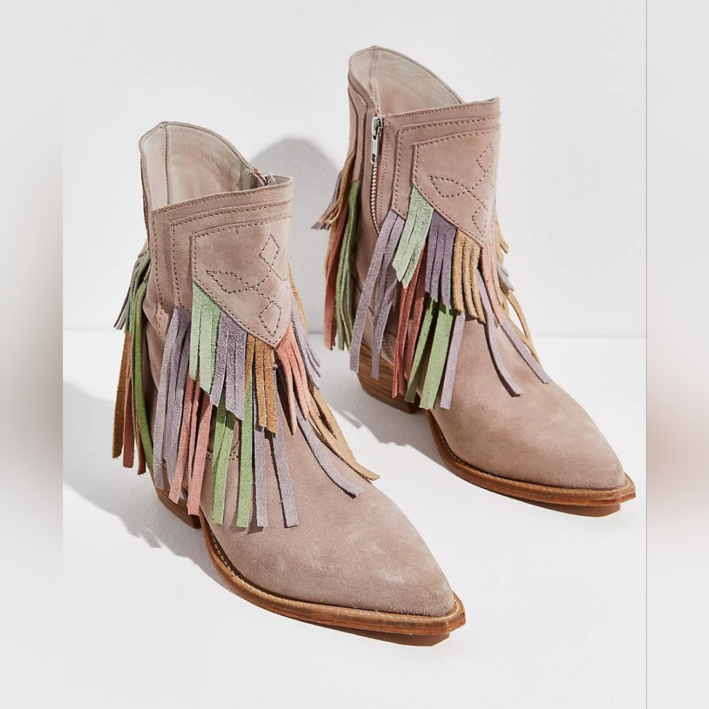 Free People Lawless Fringe Western Cowboy Boot sz 7 ½ / 37